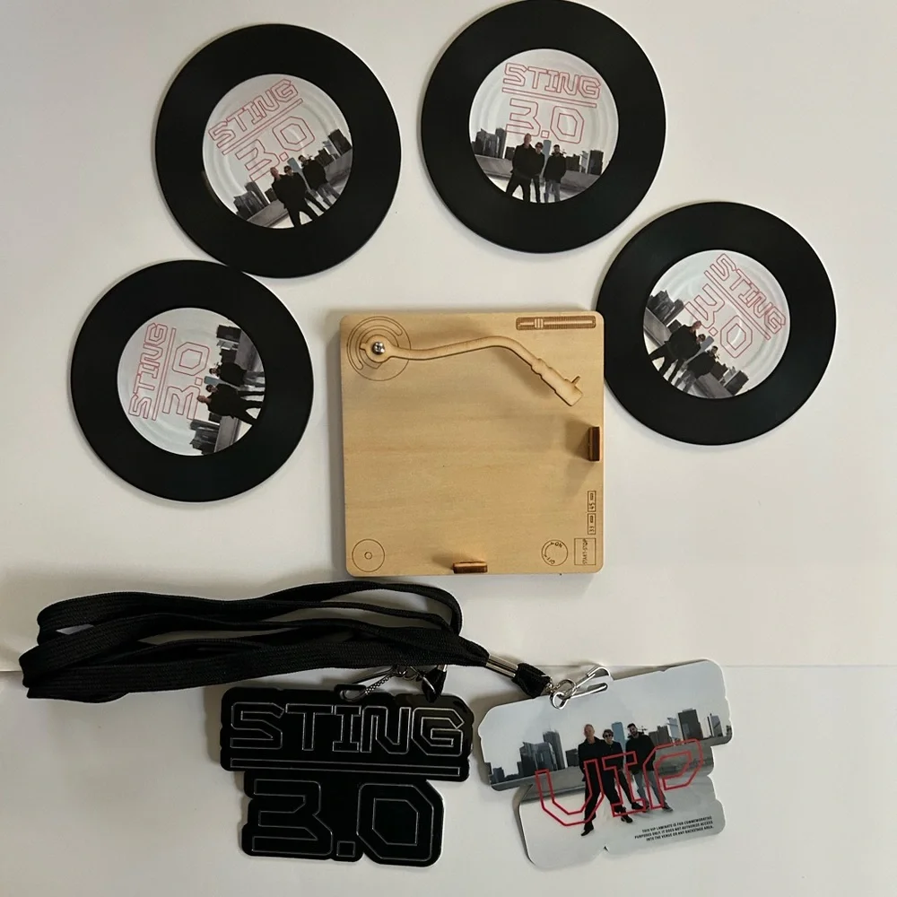 NEW! Sting 3.0 VIP Exclusive Mini Record Player LP Album Coaster Gift Set Set